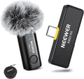 NEEWER Wireless Lavalier Microphone System for USB C, Compatible with iPhone 16 15 Samsung Android Phones, Noise Cancelling Mini Lav Omnidirectional Condenser Mic for Vlogging Live Streaming, KM23 by Neewer