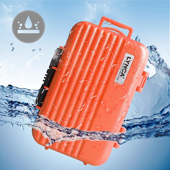 LYNCA Memory Card Case Holder, Memory Card Hard Protector Case Professional Water-Resistant Anti-Shock Compact Camera Card Hard Storage Box for 8 SD Cards 4 CF Cards 12 Micro SD/TF Cards (Orange) - Image 5