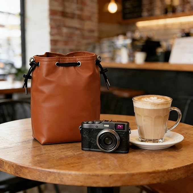 NOWNIN Drawstring Camera Lens Pouch with Cotton Pad, 9.84"x6.69", for SLR | Fleece-lined interior protects lenses from scratches & dust. Drawstring closure. Lightweight, portable for travel & storage - Image 6