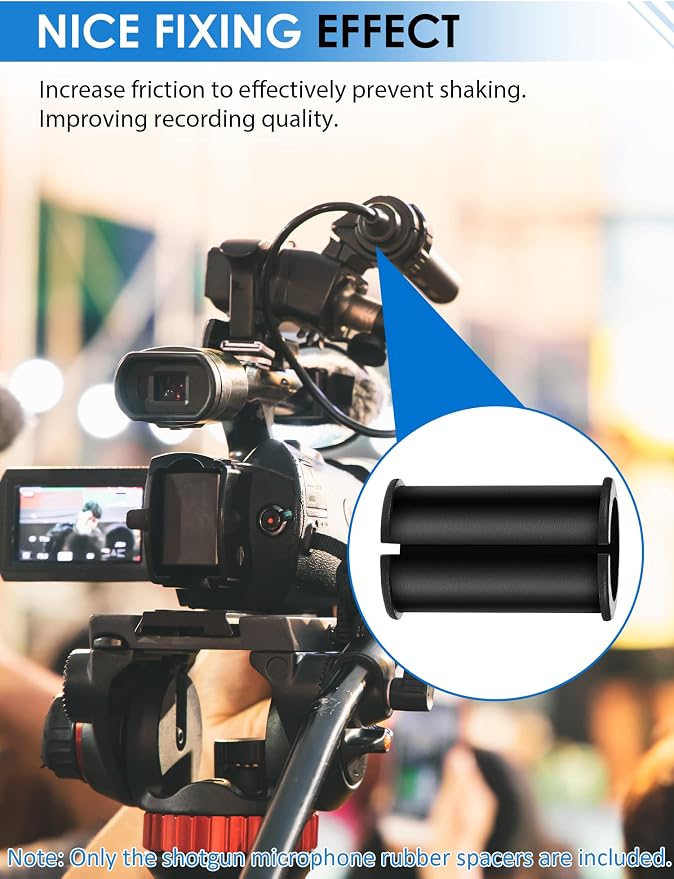 6 Pcs Microphone Shock Mount Rubber Spacer Tube Microphone Sleeve Washer | Rubber Spacer Tube Sleeve Washers, Fits Sony Camcorder FX3/FS7/FX6/FX8/FX9/NX80/FS5, Rode NTG, Sennheiser MKH Shotgun Mic - Image 2