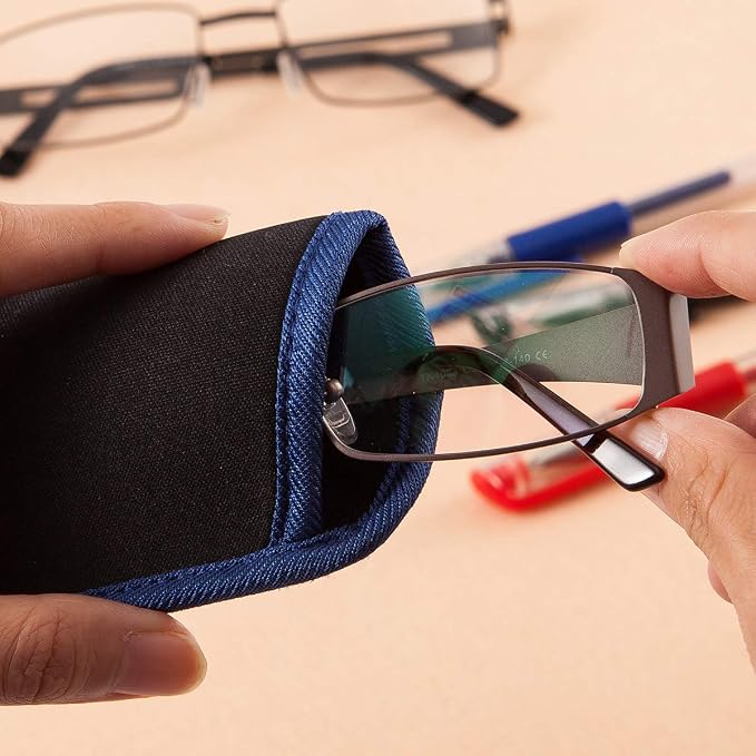 TRIUMPH VISION 3 Pack Reading Glasses Pouch Soft Case Eyeglass Sleeve Slim | Alternative to Bulky Case in bag, Lightweight Lined Padded Protect Optical lens Slip in, Cute Pattern Portable for Daily Use - Image 3