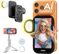 SYNCO Wireless AI Selfie Monitor Screen for iPhone 7-17 Series（Black） | AI Gesture‑Controlled Phone, 3‑Mode Fill Light, Wireless & Wired Switch Freely, 4.02″Larger Display for TikTop, Youtube by SYNCO