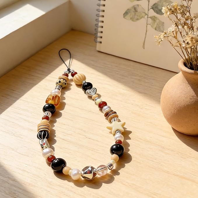 Cute Beaded Camera Wrist Strap for Phone, Digital Camera Charm Lanyard, Pearl Beaded Chain for Bag Keychain Gift - Image 8