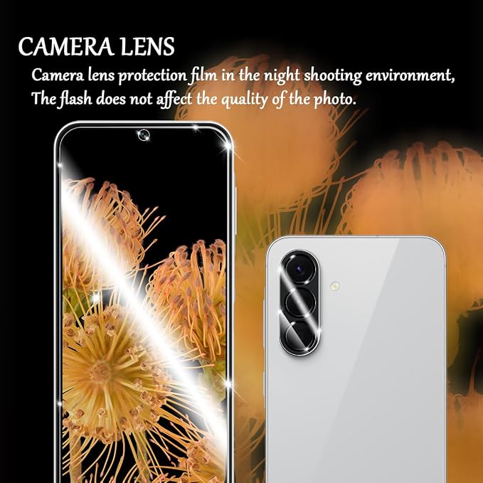 Galaxy A56 HD Clear Tempered Glass Screen Protector + Camera Lens Protectors, [2+2 Pack] [3D Glass] [Anti-Glare] [Bubble-Free] Screen Protector Glass For Samsung Galaxy A56 - Image 5