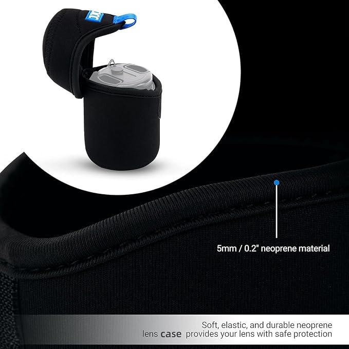 JJC Portable Neoprene Mirrorless Camera Lens Case Protective Case Storage Bag for Nikon Z 35mm 85mm Sony FE 20mm 24mm F1.4 16-55mm 18-105mm 55-210mm and other Lens below 3.07" X 4.64"(D x L) - Image 3
