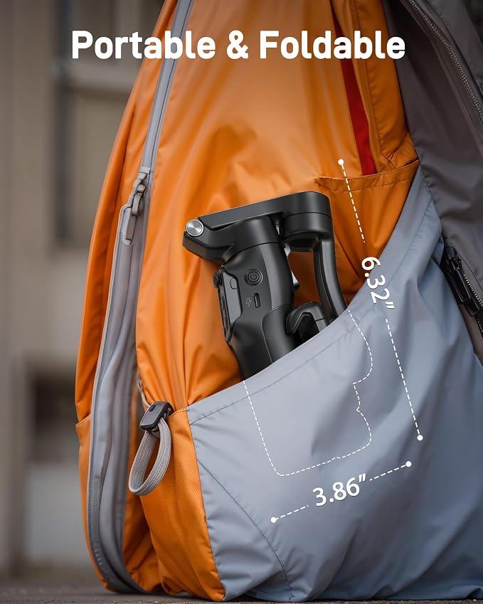 hohem iSteady V3 Gimbal Stabilizer for iPhone & Android with AI Tracker | iSteady 8.0, Detachable Remote, 8" Extension Rod, Tripod, Magnetic Fill Light, AI Tracking, 13H Battery for Vlogs, Black - Image 9