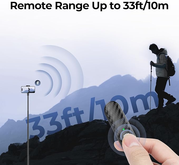 ATUMTEK Bluetooth Remote Shutter, Carbon Fiber Design, Rechargeable Camera Remote Control for iOS & Android Smartphones, Compact and Portable, with Type-C Charging, 10m Remote Range, Bluetooth 5.0 - Image 7