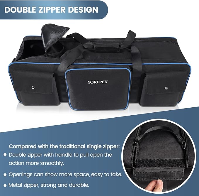 YOREPEK 30.5" Heavy Tripod Carrying Case Bag with 2 Padding Protective Pads | Large Photo Studio Equipment Case for Tripods, Monopods, Speaker Stands, Boom Stands, Camcorders, and Mic Stands, Travel - Image 7