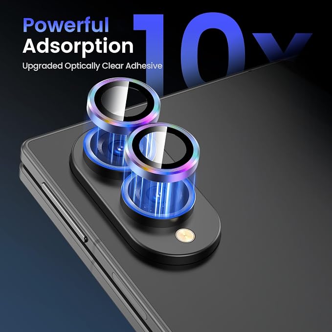 Tensea Camera Lens Protector Compatible for Samsung Galaxy Z Fold 8 | 9H Tempered Glass Camera Cover Screen Protector Metal Individual Ring 【Case Friendly】【Installation Tray】【Military Protection】 - Image 4