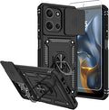 for Moto G 2026 /Moto G Play 2026 Case,with Screen Protector and Camera Cover,[Military Grade] 16ft.Drop Tested Cover with Magnetic Kickstand Protective Case for Motorola G 2026, Black by SKMY