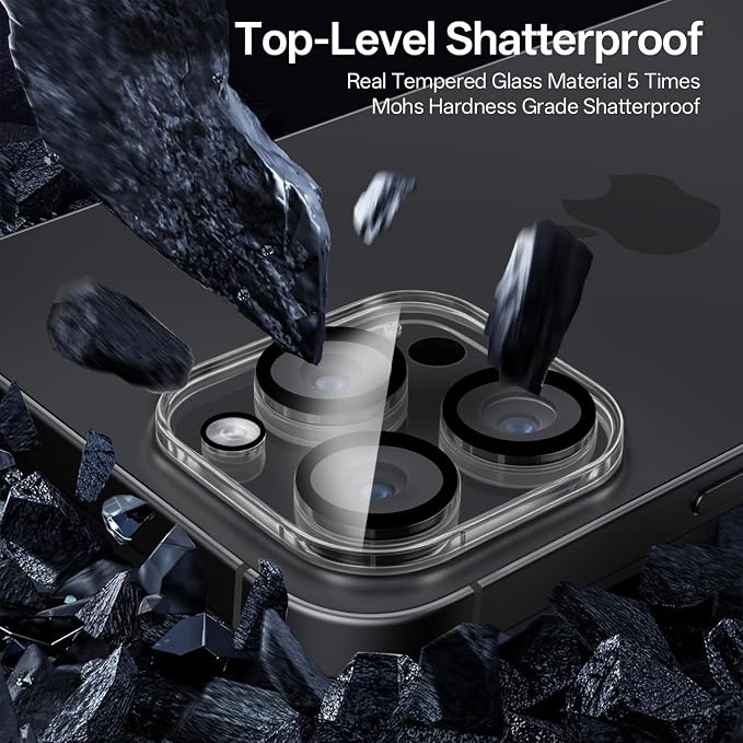 Wiaocit Camera Lens Protector for iPhone 16 Pro/iPhone 16 Pro Max | 3 Pack, 9H Tempered Glass , Ultra HD, Anti-Scratch, Case Friendly - Image 5