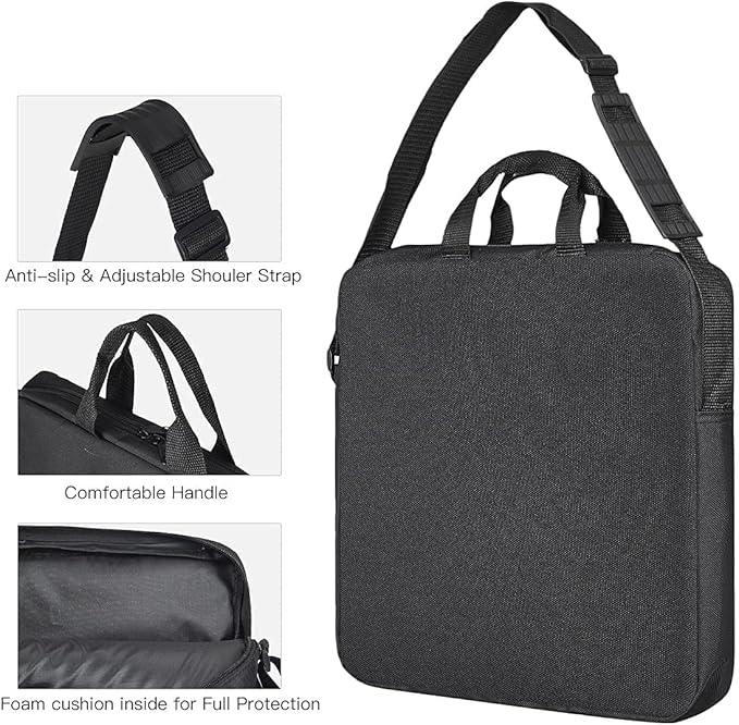 Photography Carrying Bag for 12" Ring Light,12 x 12 inch Selfie Ring Light Protective Carrying Bag, Portable Desk LED Case for 12" Camera Light-Black - Image 5