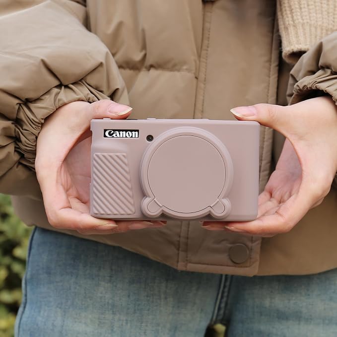 BOVKE Silicone Camera Case for Canon PowerShot SX740/ SX730 Digital Camera, SX740 Camera Case Soft Cover Rubber Camera Sleeve with Removable Lens Cover, Gray - Image 8