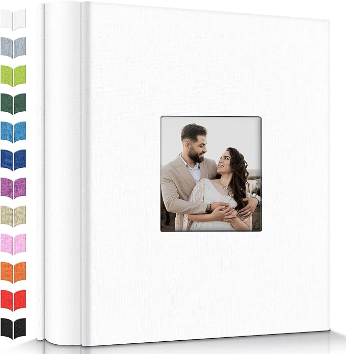 Artfeel Photo Album 4x6 with 600 Pockets,Slip-in Picture Albums,Linen Cover Memory Book with Front Window,White Page Vertical Photo Book for Wedding,Family,Anniversare,Baby,Vacation by Artfeel