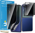 4 Pack for Samsung Galaxy Z Flip 7 Privacy Screen Protector, 2 Pac Inside Anti-Spy Soft Film + 2 Pac Front Anti-Spy Glass, Case Friendly, Privacy Screen Protector for Galaxy Z Flip 7 5G by JavoYion