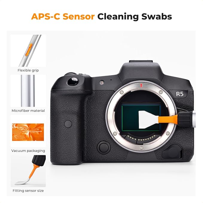 K&F CONCEPT Versatile Switch Lens Cleaning Pen for Phone Tablet AR Glasses | 16mm Half-Frame Swab X6,Suede Carbon Head X2,Soft Brush,Aluminum Alloy Pen Body,Individually Packed,Portable and Hygienic - Image 4