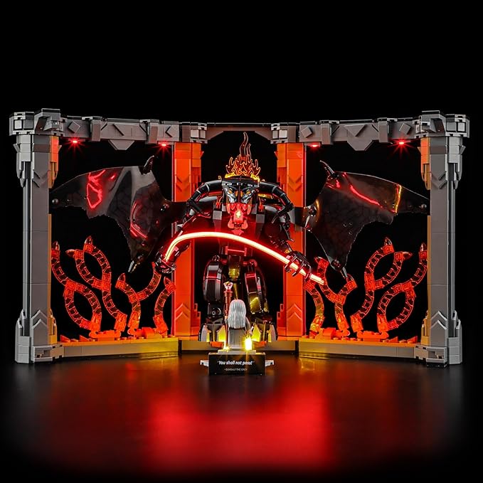 YEABRICKS LED Light Kit for Lego LOTR Balrog Book Nook 10367 | Beginner-Friendly DIY LED Light Kit for Lego 10367, Ideal Home Decor & Birthday Gift for Fans (Model Not Included) by YEABRICKS