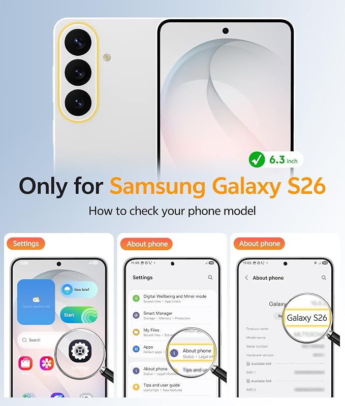 FNTCASE for Samsung Galaxy S26 Case, Fit for Magsafe, with Screen Protector | Clear Anti Yellowing Magnetic Back, 14FT Military Grade Drop Protection, Shockproof Protective Phone Cover, Transparent - Image 2