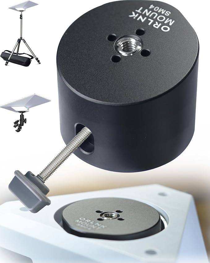 ORLNK Tripod Adapter Mount for Starlink Mini with 1/4"-20 - Flush Install | Fits Quick-Release Plate, Ball Mount Clamp, Flush Installation, Lightweight Aluminum Alloy, ORLNK SM04 Matte Black by ORLNK