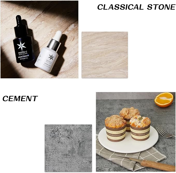 5PCS Photo Backdrop Boards with Carry Bag,16x16Inch Marble Cement Wooden Photography Background Flat Lay Props for Food, Product, Jewelry, EOAJAFOU - Image 3
