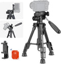 NEEWER Basic Mini Desk Tripod for iPhone & Camera with 3 Way Pan Tilt Head, Handle & Remote, Metal Portable Table Top Video Phone Tripod with 1/4" Plate for DSLR Camera Camcorder, Max Load 13lb, TP02 by Neewer