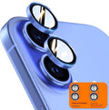 TOCOL Camera Lens Protector for iPhone 16 / iPhone 16 Plus Tempered Glass HD Individual Scratch Resistant Camera Cover Accessories Case Friendly 2 Pack（Blue） by TOCOL