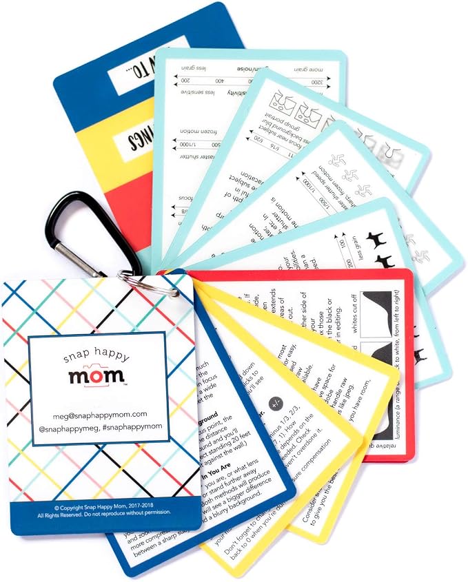 DSLR Cheat Sheet Cards for Canon, Nikon and Sony Cameras - Plastic Quick Reference Photography Cards | Camera Settings, Exposure & Manual Mode (Bright) - Image 7
