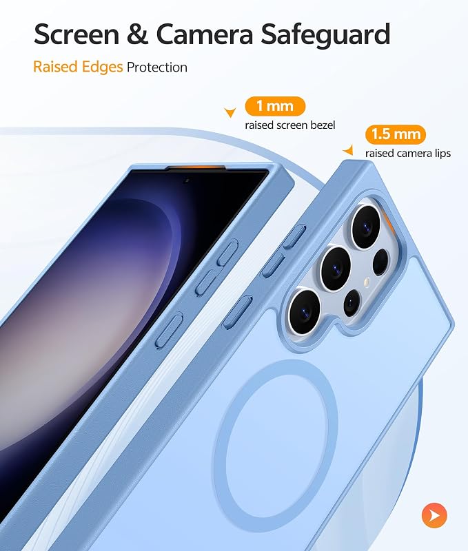 FNTCASE for Samsung Galaxy S23 Ultra Case, Compatible with Magsafe | Translucent Matte Magnetic Back, 14FT Military Grade Drop Protection, Shockproof Protective Phone Cover - Image 4