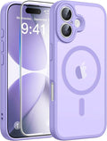 FNTCASE for iPhone 17 Case, Compatible with Magsafe, Glass Screen Protector | Full Camera Protection, Translucent Matte, 14FT Military Grade Drop Proof, Shockproof Protective Phone Cover, Light Purple by FNTCASE