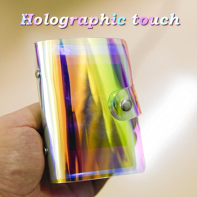 Ruibytree 2 Pack Holographic Small Photo Album 2x3 for Fujifilm Instax Mini | 72 Instant Photo Capacity, Portable Size, Acid-Free Pages, Snap Closure, Fits Polaroid 2x3 Prints, Carry Favorite Memories - Image 3
