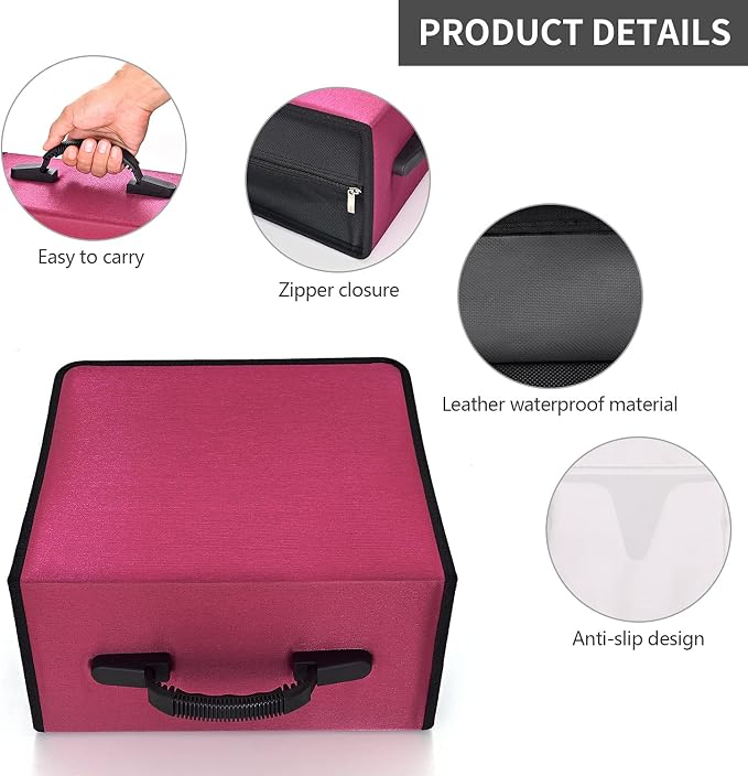 alavisxf xx CD Case, 432 Capacity Nylon Heavy Duty Organizer Wallet for Car | CD DVD Binder, Portable Handle, Zipper Closure, Anti-Slip Sleeves, Movie Media Disc Storage, for Home Office Travel - Image 2