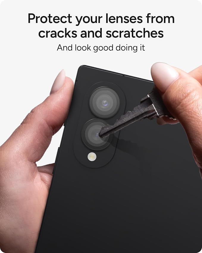 ZAGG Glass Elite Samsung Galaxy Z Fold8 Camera Lens Protector | Anti-Reflective, 5X Stronger Impact & Scratch Resistant Aluminosilicate Glass - Easy Installation, Smudge-Free Surface - Image 5