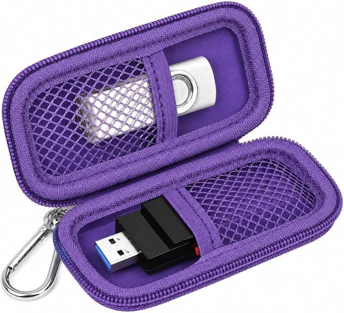 USB Flash Drive Case for SanDisk for Samsung, for SD/SDXC/SDHC Memory Cards | for Buffalo External 1.0TB Portable SSD, Mini Electronic Accessories Organizer, Office/Travel Use, Thumb Drive Bag Only by Casmilee