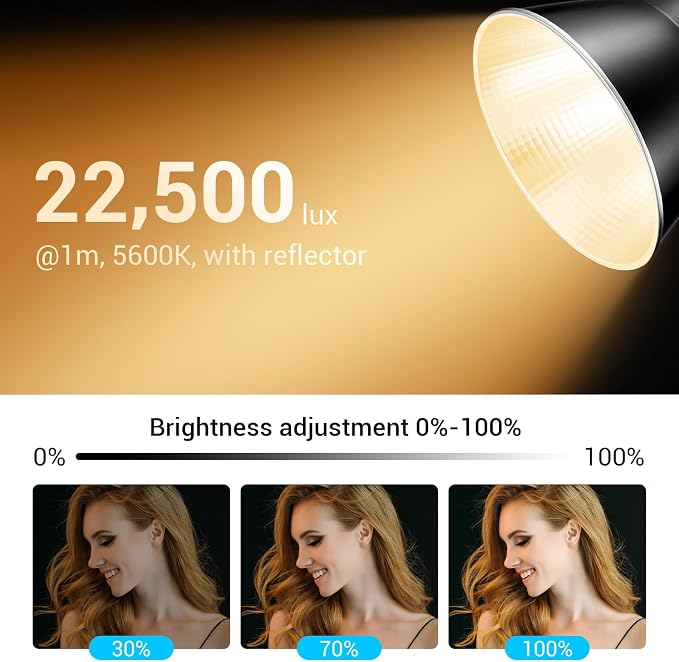 Godox ML60IIBi with Handheld Bracket, 70W Bi-Color LED Video Light, Handheld LED Light with Quiet Cooling Fan, Portable COB Continuous Output Lighting, 11 FX Effects 0-100% Brightness - Image 4