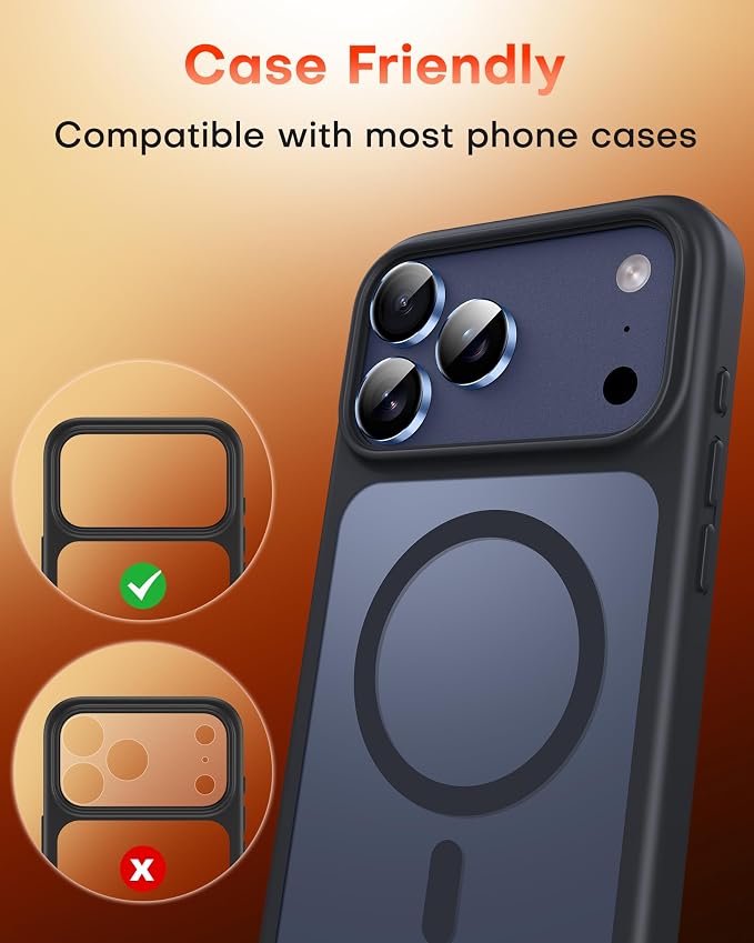 TOCOL Camera Lens Protector for iPhone 17 Pro Max/iPhone 17 Pro Tempered Glass HD Individual Scratch Resistant Camera Cover Accessories Case Friendly 2 Pack（Light Blue） - Image 7