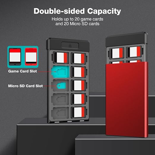 HEIYING Switch Game Case with 40 Precise Slots for Switch 2 / Micro SD Card | Portable Game Card Case, Metal Shell with Soft Silicone Lining, Precise Slots, Magnetic Closure for Easy Storage & Access - Image 2