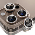 Choiche for iPhone 16 Pro/iPhone 16 Pro Max Camera Lens Protector | Ultra HD, Bling 9H Tempered Glass Camera Cover Screen Protector Metal Ring Decoration Accessories (Diamond-Titanium Desert) by Choiche