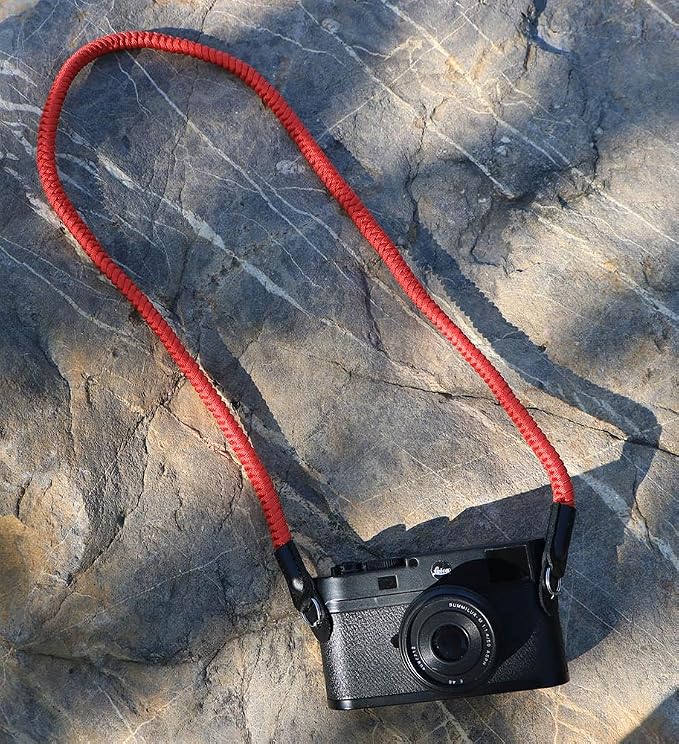 Paracord Woven Camera Neck Shoulder Strap Belt Hand Compatible with Canon Nikon Sony Olympus Pentax Fujifilm Panasonic SLR DSLR Digital Mirrorless Cameras 42 inch Red - Image 2