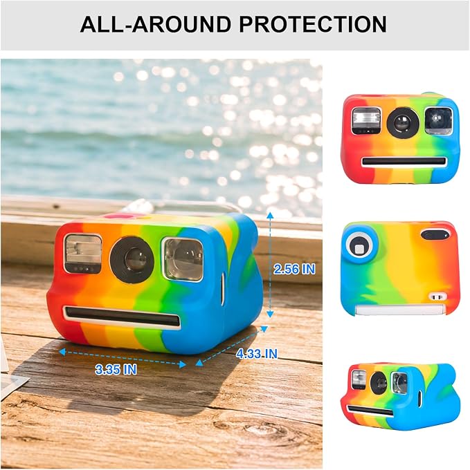 Silicone Case for Polaroid Go/Go Gen 2 Instant Camera, Rainbow | Protective Cover for Polaroid Go, Soft Silicone Case, Travel Cover Storage Bag, Wrist Strap, All-Round Protection, No Camera - Image 4