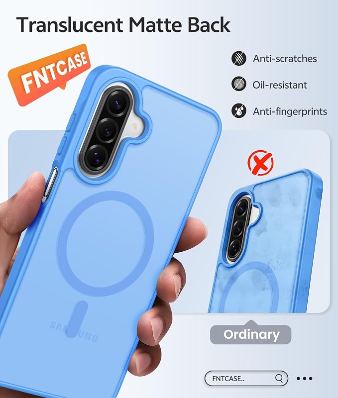 FNTCASE for Galaxy A17/A16 5G Phone Case, Fit for Magsafe, Screen Protector | Translucent Matte, 14FT Military Grade Drop Protection, Slim Shockproof Protective, for Samsung A 17 A 16 Cover, Ice Blue - Image 6