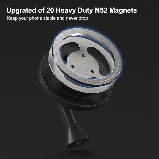 Magnetic Phone Tripod Mount Adapter with 1/4"-20 Screw Hole, Compatible with Magsafe for iPhone 17/16/15/14/13 Plus Pro Max Mini Series, Adjustable Phone Holder for Tripod, Ring Light, Selfie Sticks - Image 5