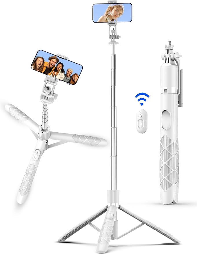 71" Selfie Stick, Smartphone Tripod Stand All-in-1 with Remote, Travel Tripod for iPhone, Extendable Cell Phone Tripods for Selfie/Video Recording/Photo/Live Stream/Vlog by SelfieShow