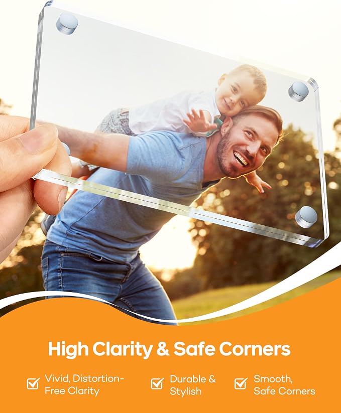 2Pcs Car Picture Holder for Sun Visor – Magnetic 2.4"x3.5" Car Visor Photo Clip, Horizontal & Vertical Photo Display, Wallet-Size Clear Acrylic Car Picture Frame Automotive Accessories for Polaroid Go and Instax Mini,Gifts for Valentine's Day - Image 3