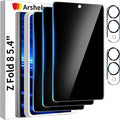 3 Pack Privacy Screen Protector for Samsung Galaxy Z Fold 8 Tempered Glass + 2 Pack Camera Lens Protector, True 25°Anti Spy, 9H Hardness, Fingerprint Unlock, Case Friendly Bubble-Free by Arshek