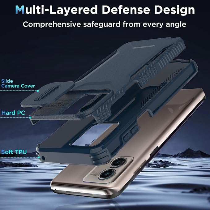 for Motorola G Stylus 5G 2023 Case with 1 HD Screen Protector & Slide Camera Cover [Military-Grade] Phone Case Heavy Duty Rugged Shockproof Protective Cover for Moto G Stylus 5G 2023(Blue) - Image 6