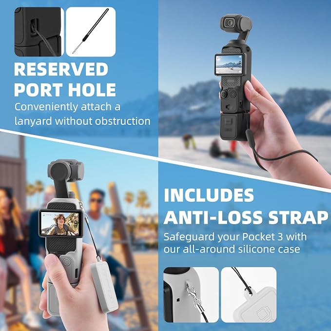 BRDRC Pocket 3 Silicone Cover, For Xtra Muse Protective Case Lens Protector Scratch-Resistant Sleeve Skin Compatible with DJI OSMO Pocket 3 Creator Combo/Xtra Muse Accessories (Pink) - Image 3