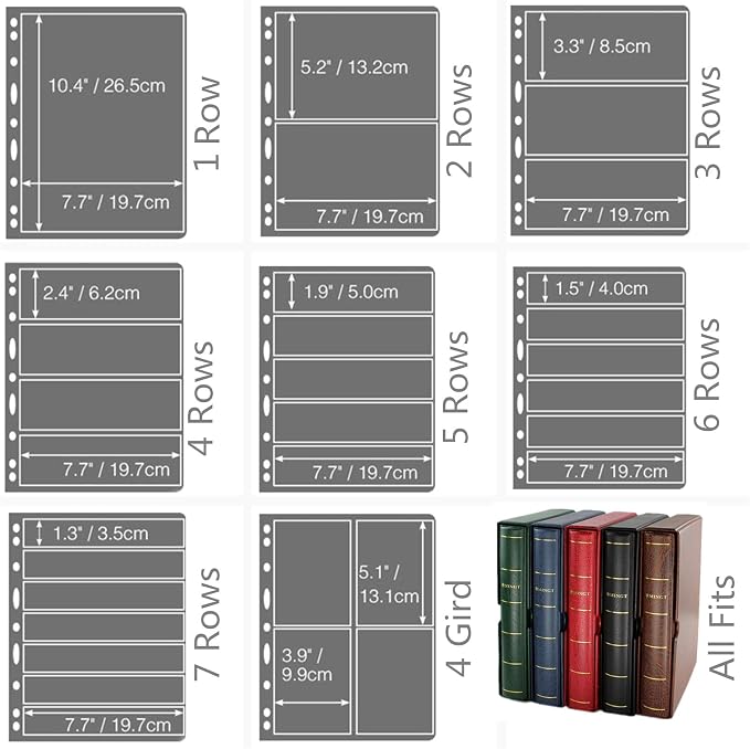 MUDOR Stamp Pages for Stamp Collection Album Binder Book, 10 Sheet 4 Grids | Stamp Sleeves 4 Pocket for Collectors ,Stamp Collecting Sheets Supplies,Professional Pack - Image 8