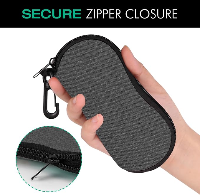 MoKo Sunglasses Soft Case Ultra Light Neoprene Zipper Eyeglass Case for Men Women - Image 5