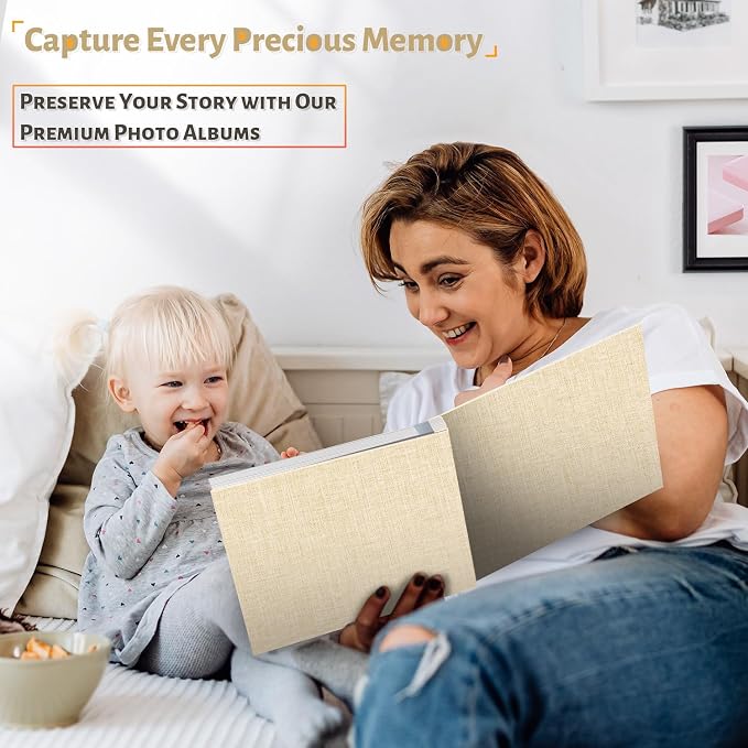 Artfeel Photo Album Self Adhesive Scrapbook,60 Pages Large Photo Book for 4x6,5x7,8x10 Pictures,DIY Album for Baby Wedding Family Travel Birthday,with Metallic Pen and Scraper - Image 6