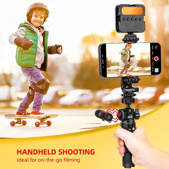Zeadio Metal Camera Mini Tripod, with 1/4" Screw Ball Head Mount, Adjustable Heights Desktop Vlog Stand for Smooth 4 Osmo Mobile Ronin-S Vimble 2 Gimbal Handle Grip Stabilizer and All Cameras - Image 3
